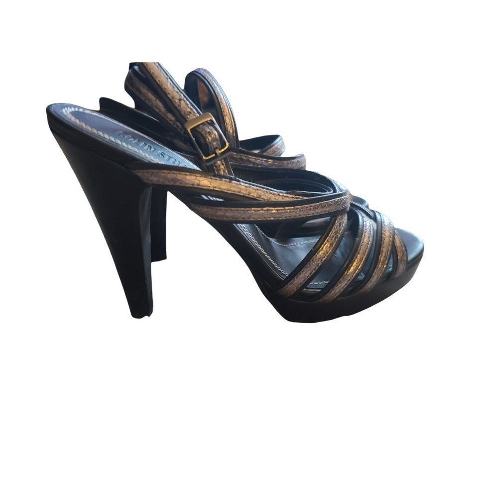 Colin Stuart High Heel Sandals Black with Silver Size 9